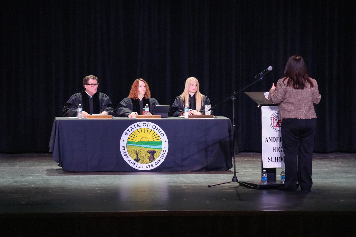 Judges listening to arguments 