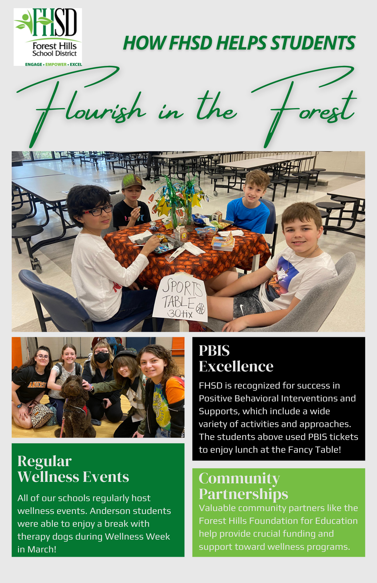 Flourish in the Forest News with pictures of students